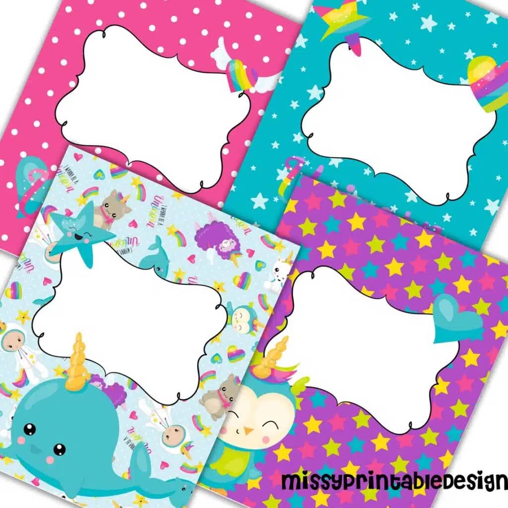 unicorn binder covers