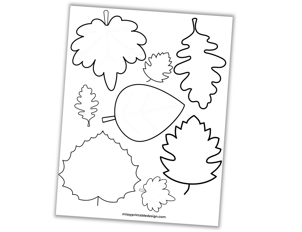 fall leaf coloring page