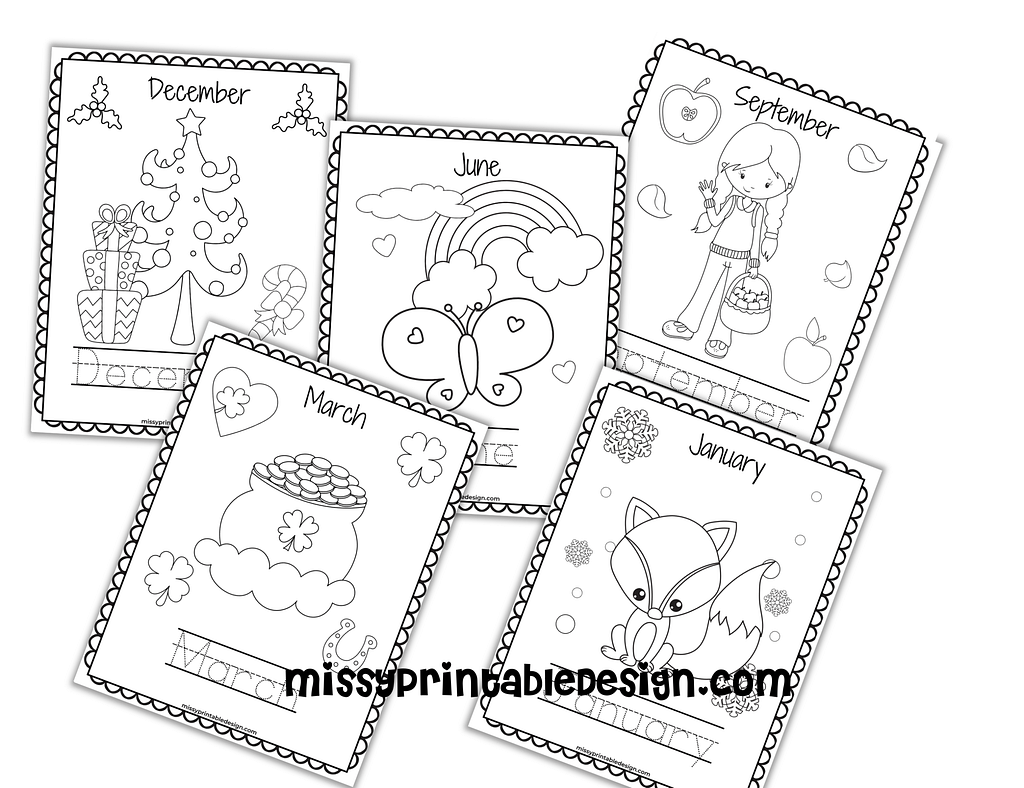 Printable Months of The Year Coloring Pages