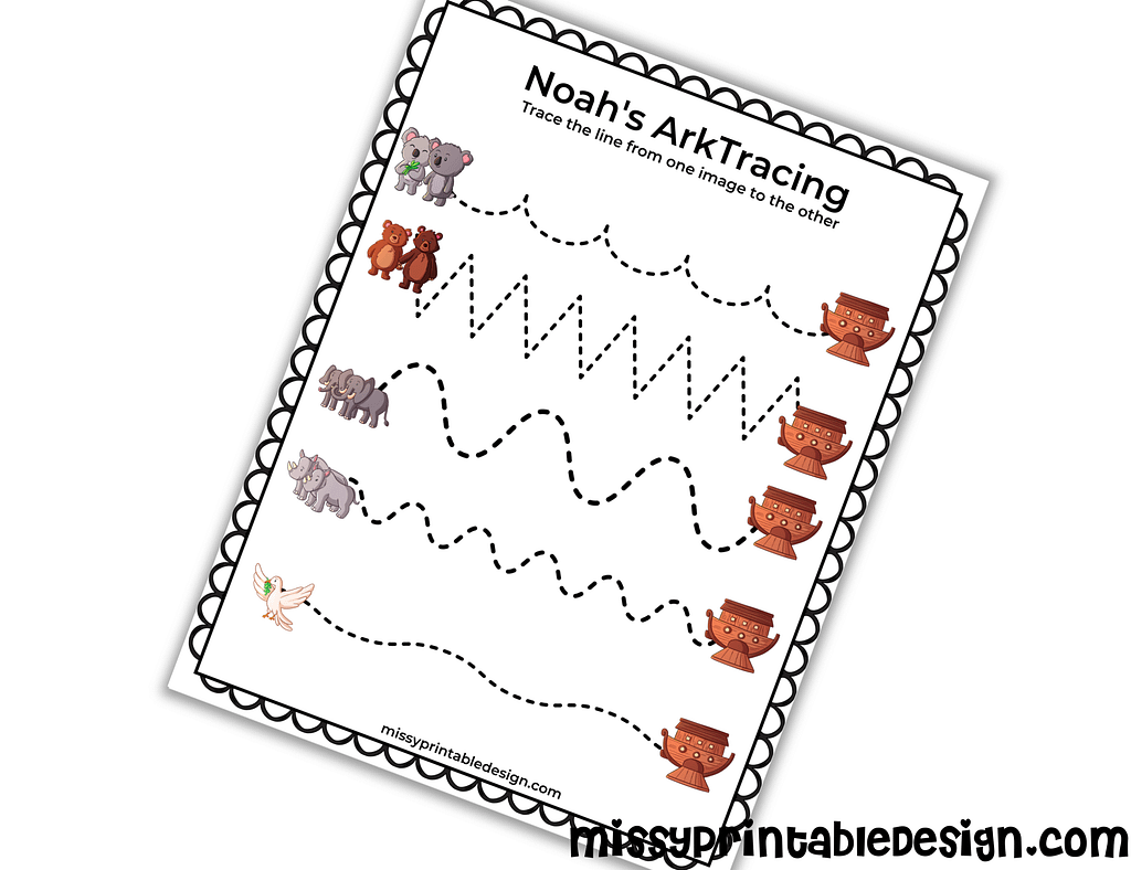 Noah’s Ark Printable Tracing