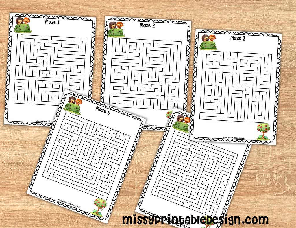 Adam and Eve Free Printables Maze