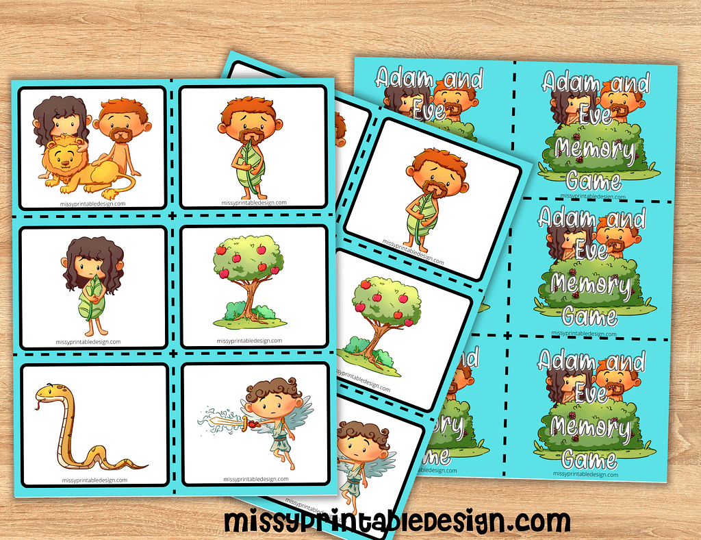 Adam and Eve Free Printables memory