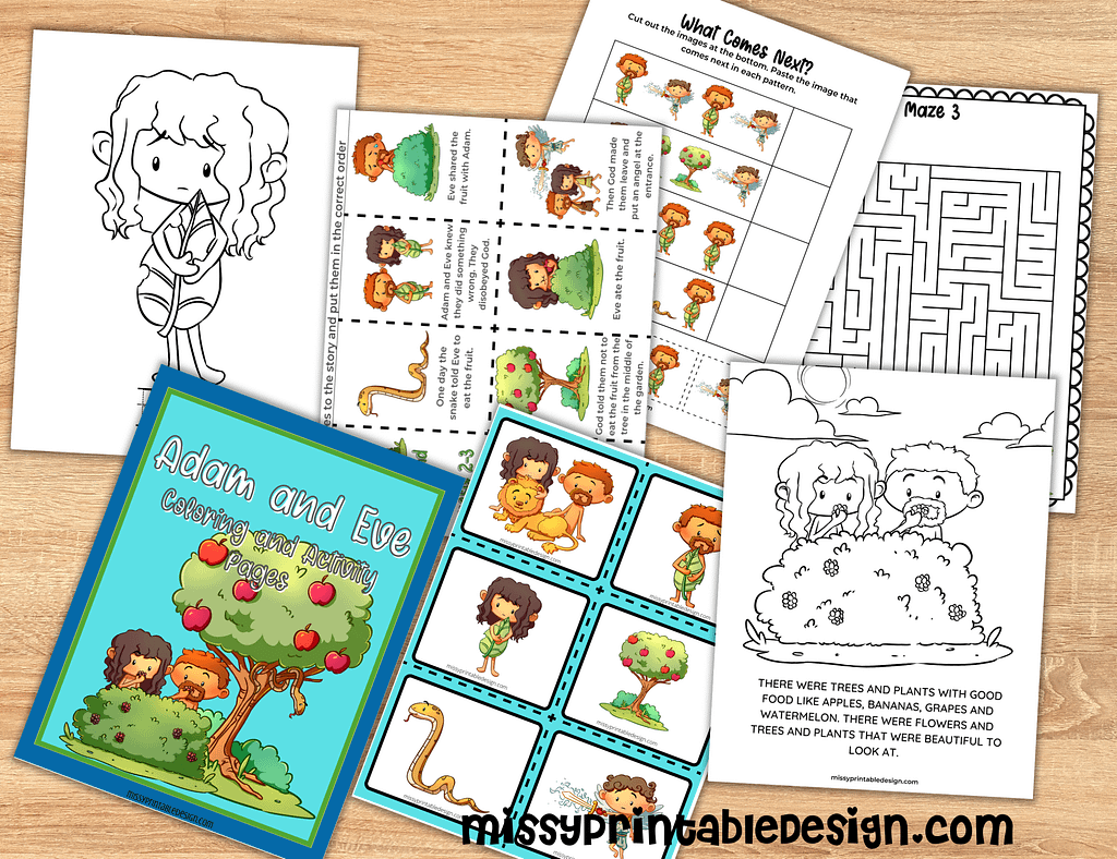 Adam and Eve Free Printables