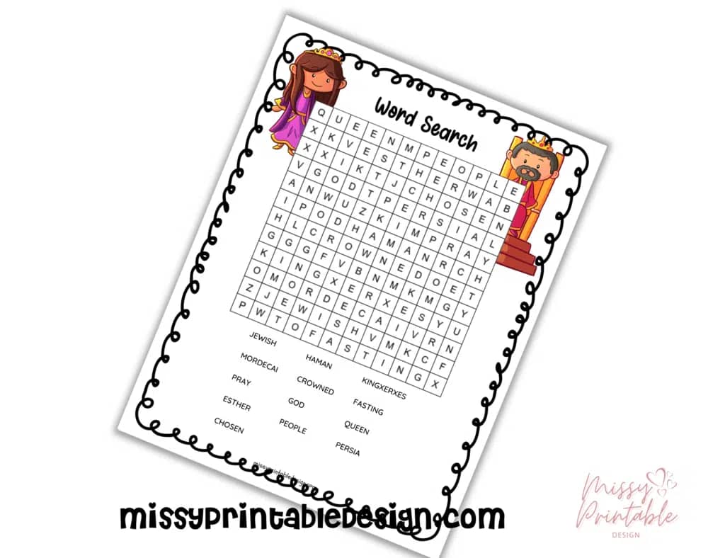 queen esther word search