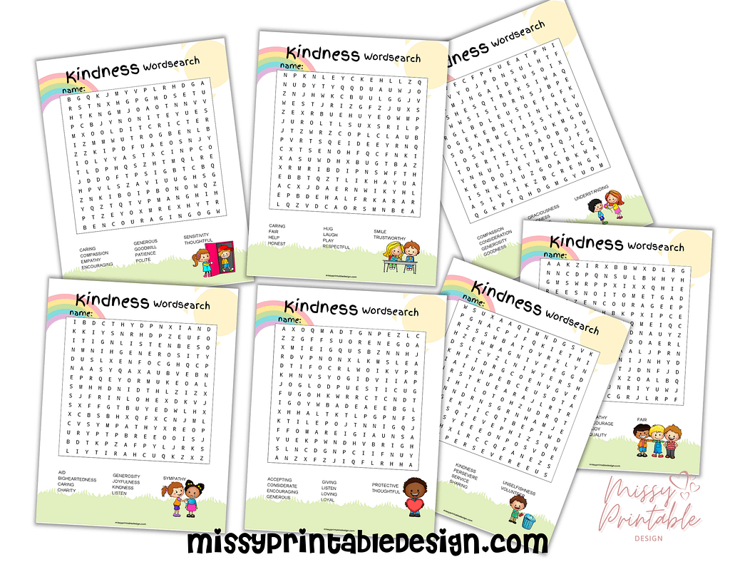 Free Printable Kindness Word Search