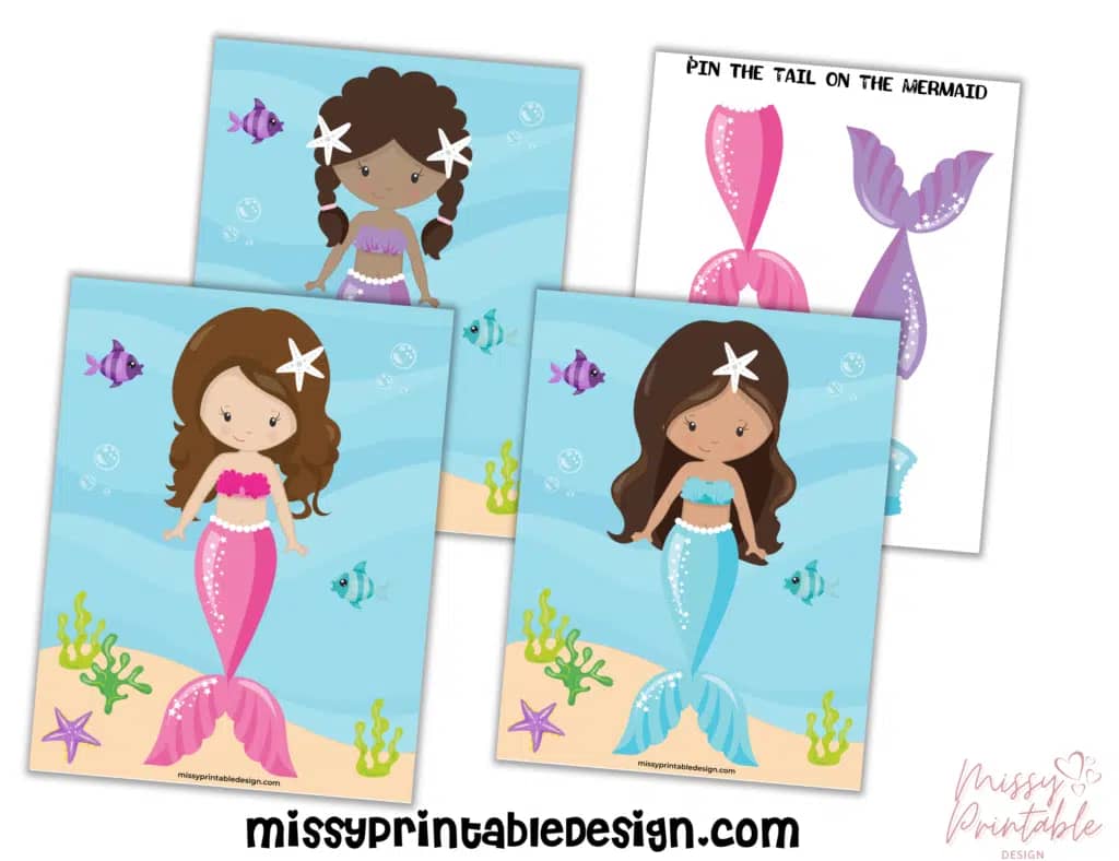 pin the tail on the mermaid printable