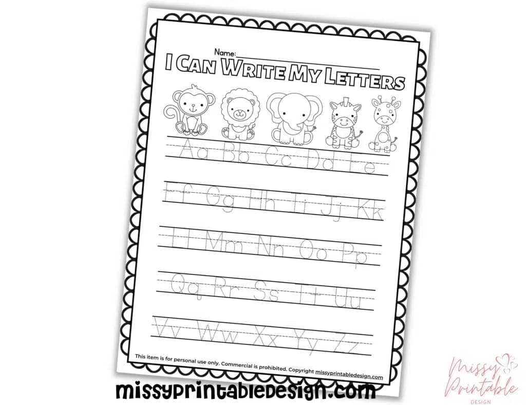 Zoo Animal Letter Practice