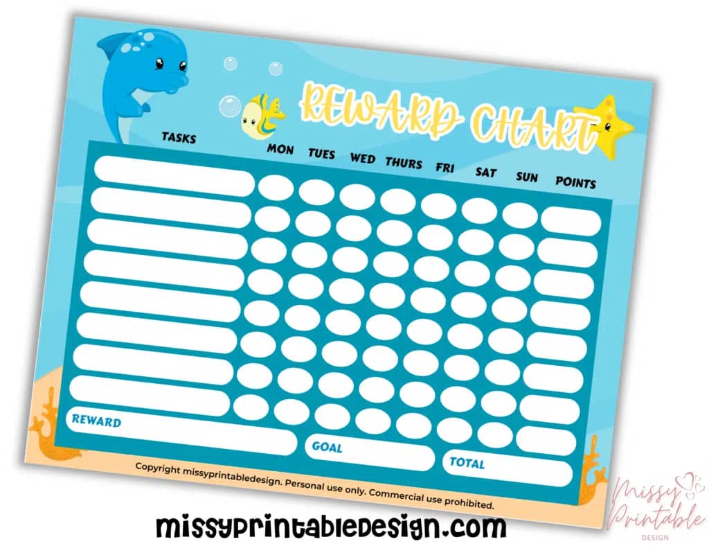 Free Printable Ocean Reward Chart