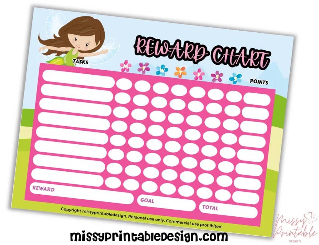 Free Printable Fairy Reward Chart