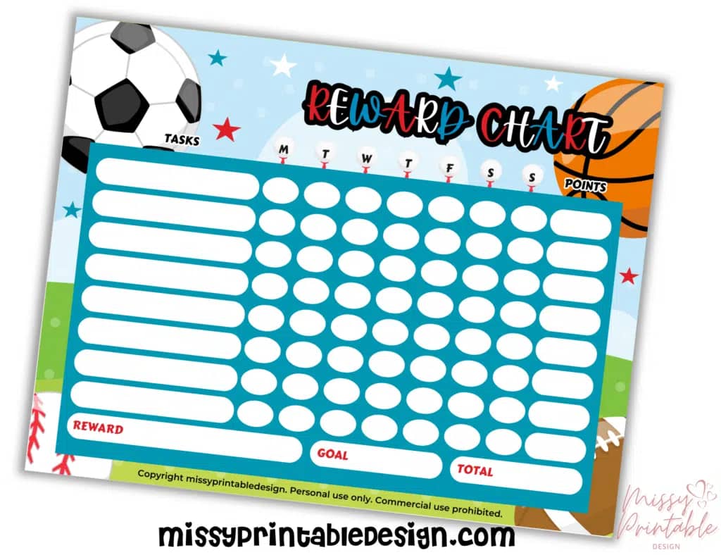 Free Printable Sports Reward Chart