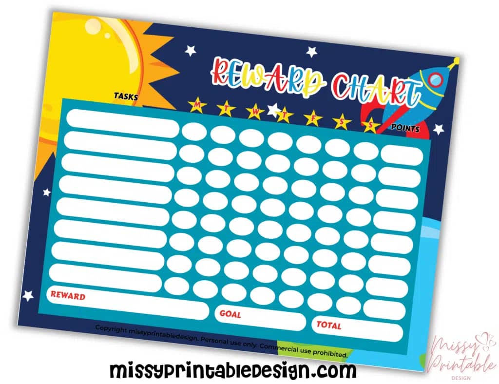 Free Printable Planet Reward Chart