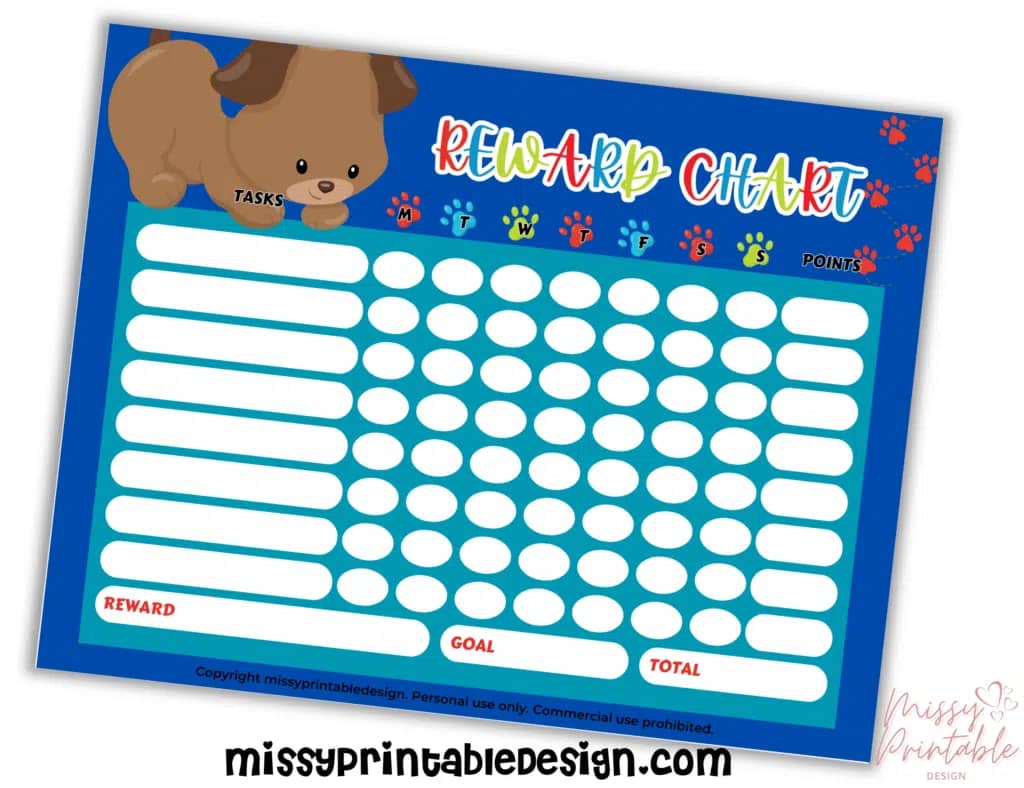 Free Printable Dog Reward Chart
