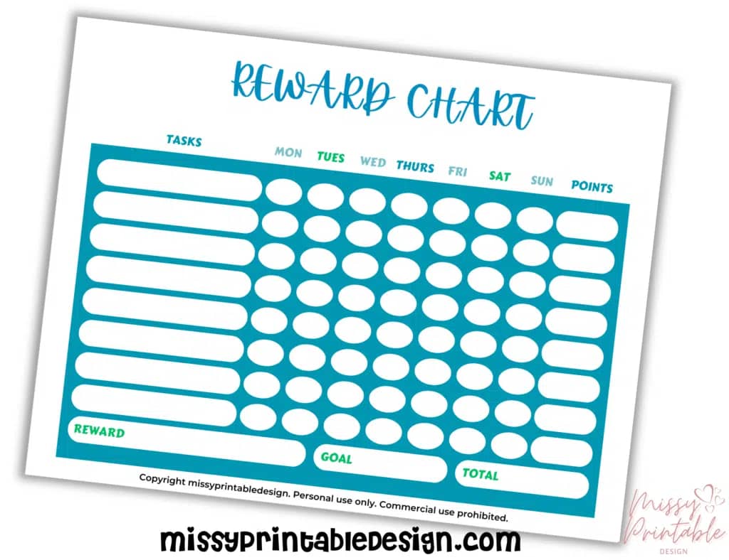 Free Printable Reward Chart boy