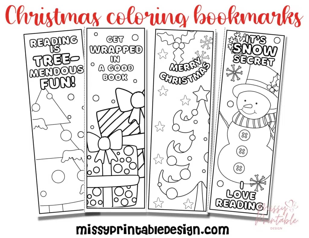 Free printable Christmas Coloring bookmarks