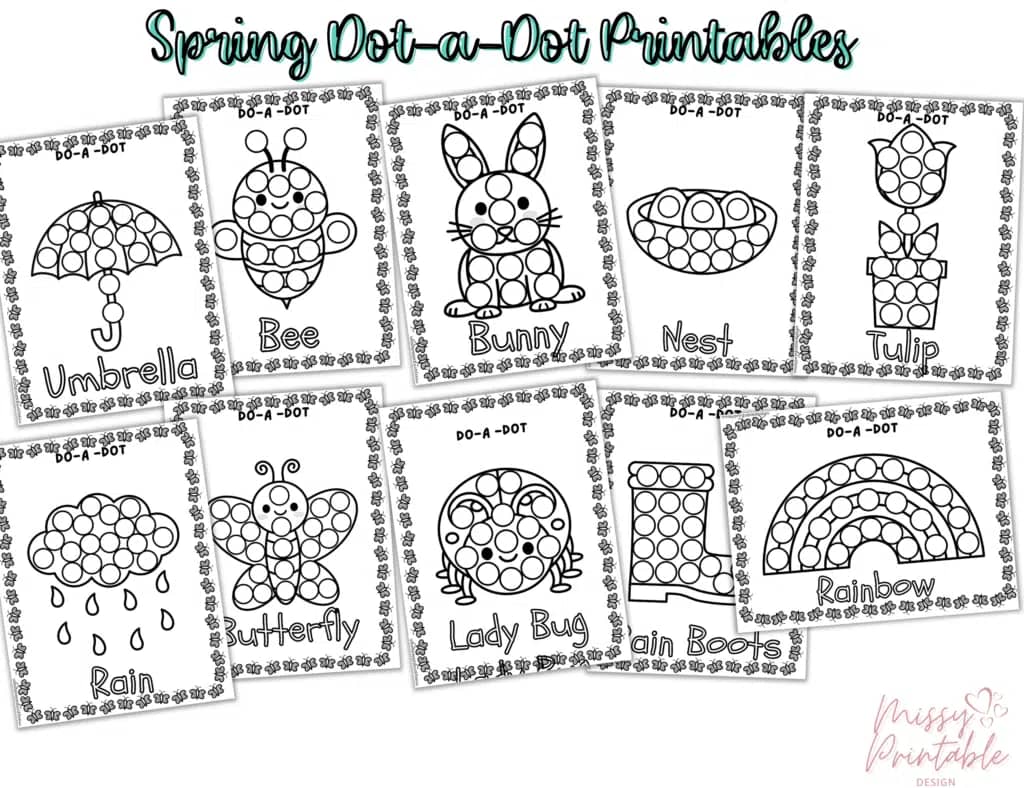 Free Spring Dot Marker Printables