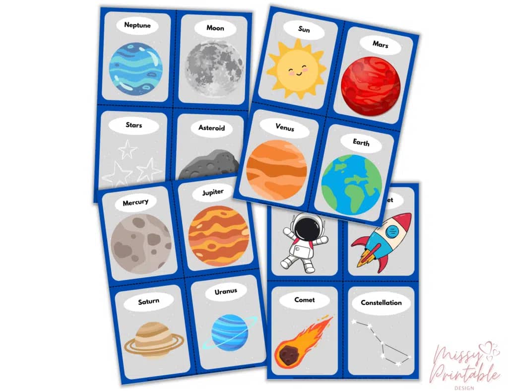 Free Printable Space Flashcards
