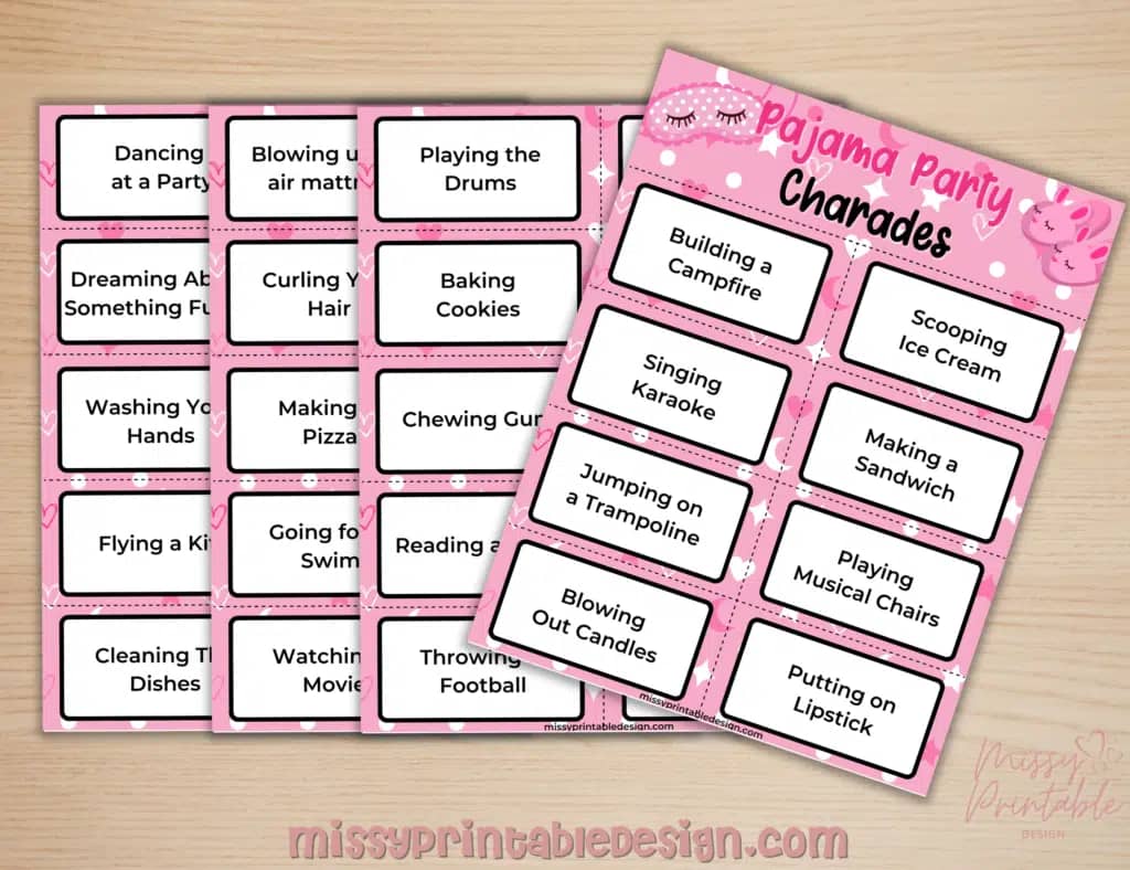 pajama party charades