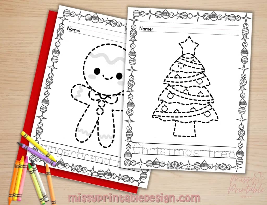 Free Printable Christmas Tracing Worksheets