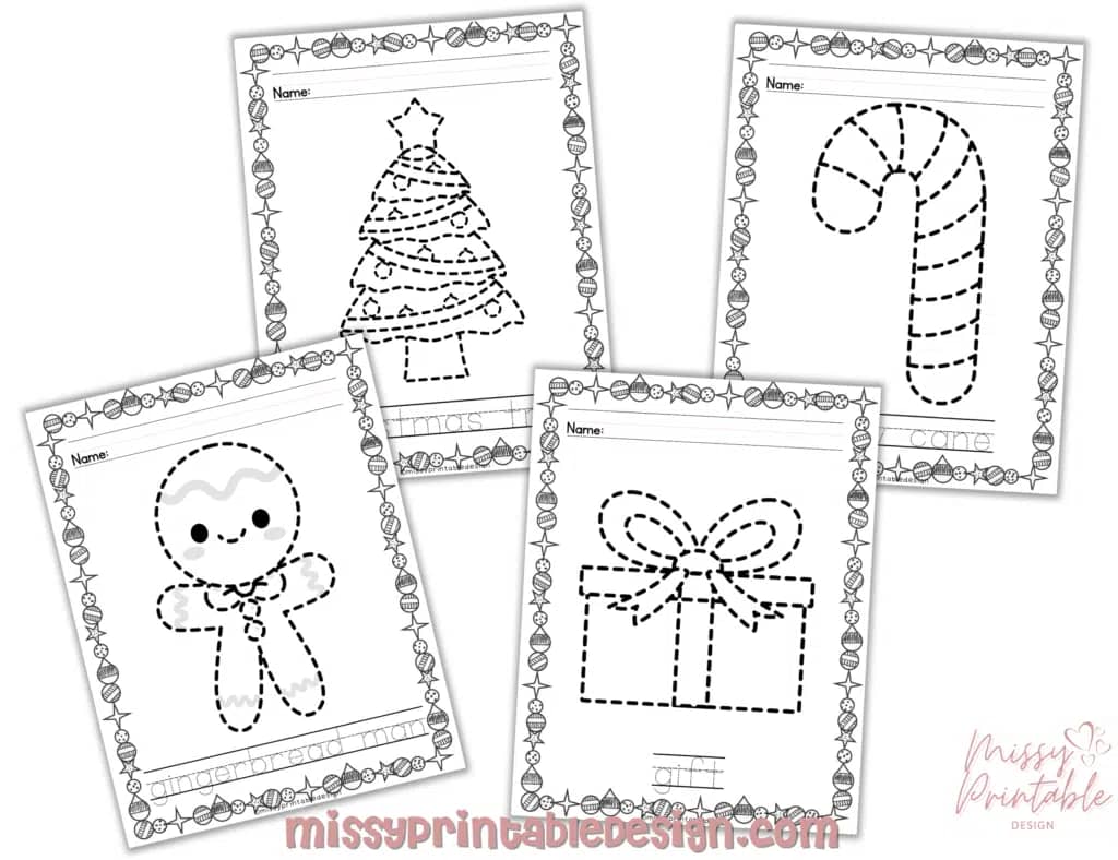 Free Printable Christmas Tracing Worksheets
