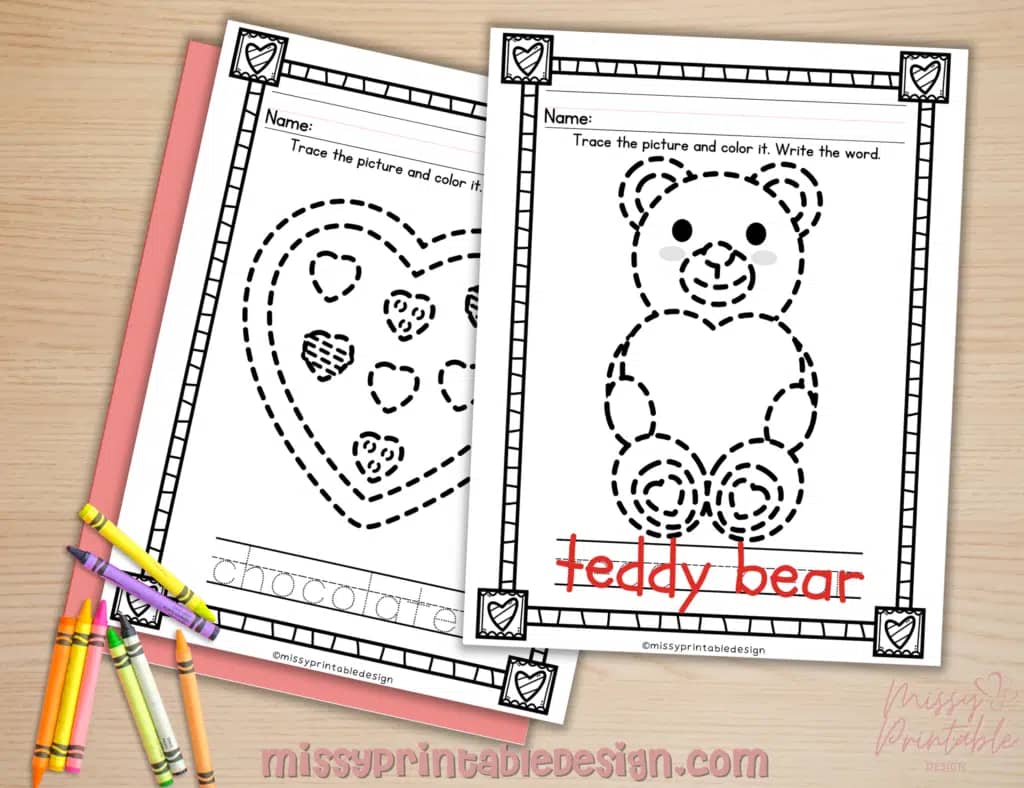Free Printable Valentine's Day Tracing Worksheets