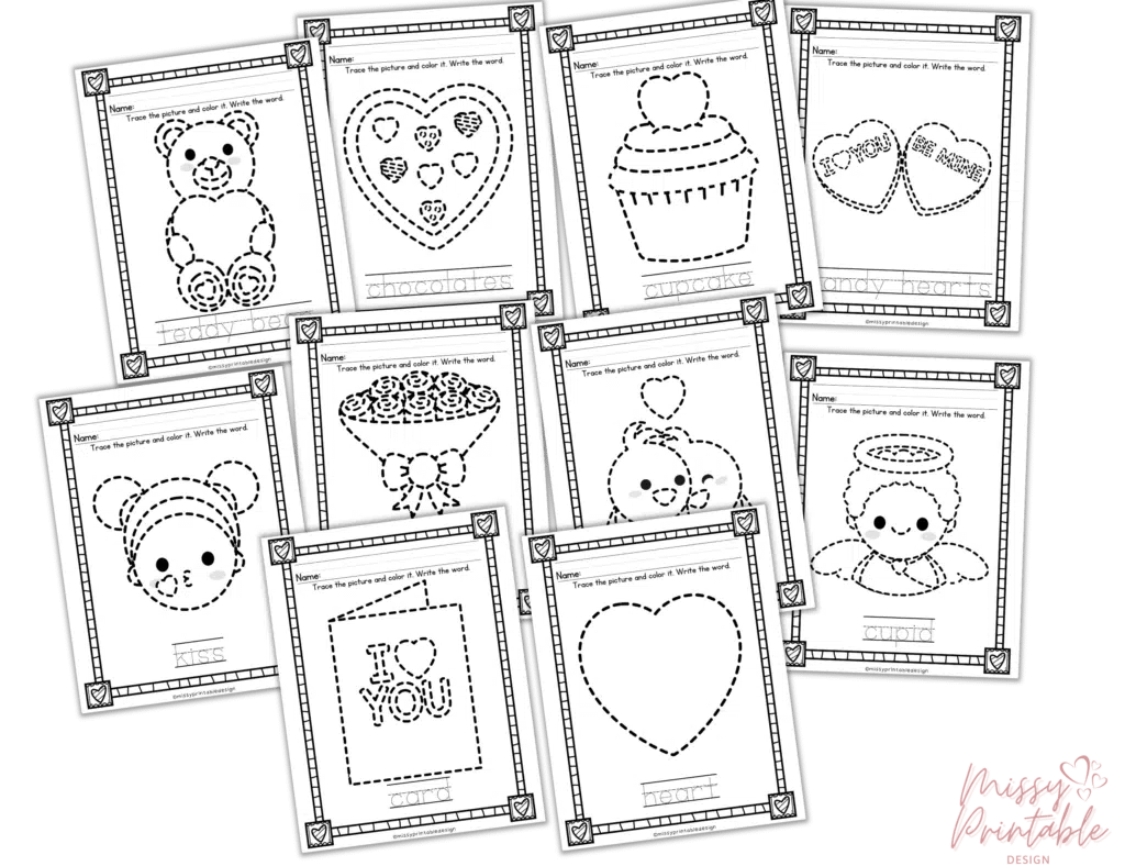 Free Printable Valentine's Day Tracing Worksheets