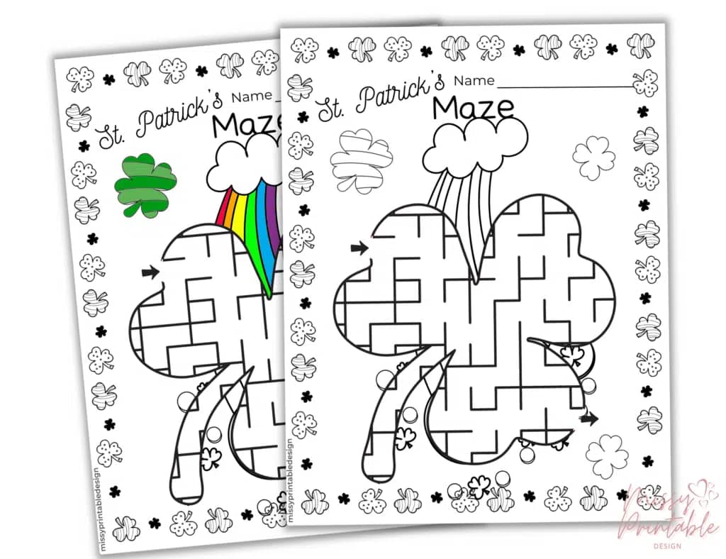 St Patrick's Day Maze Printables