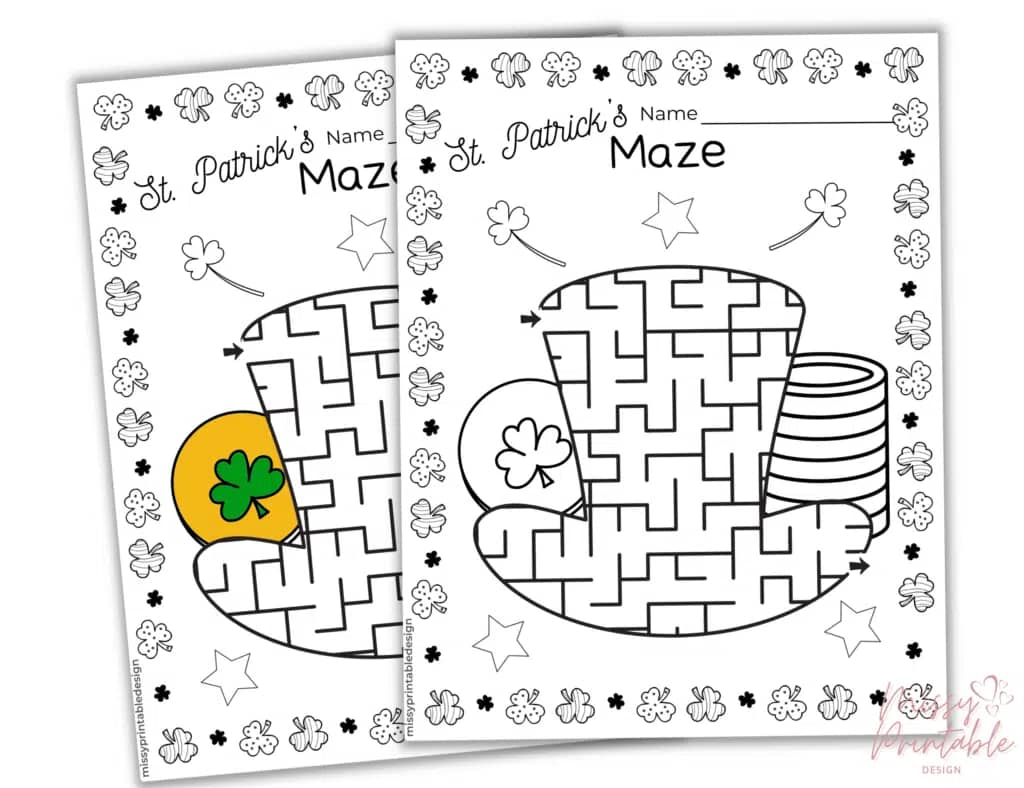 St Patrick's Day Maze Printables