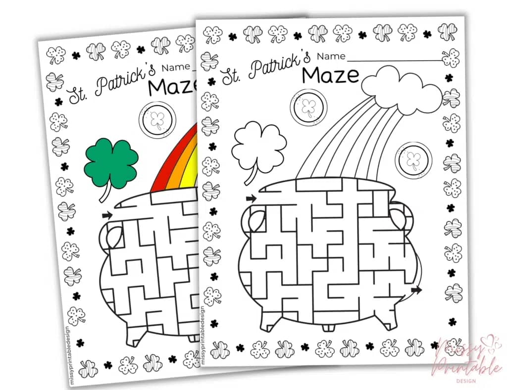 St Patrick's Day Maze Printables