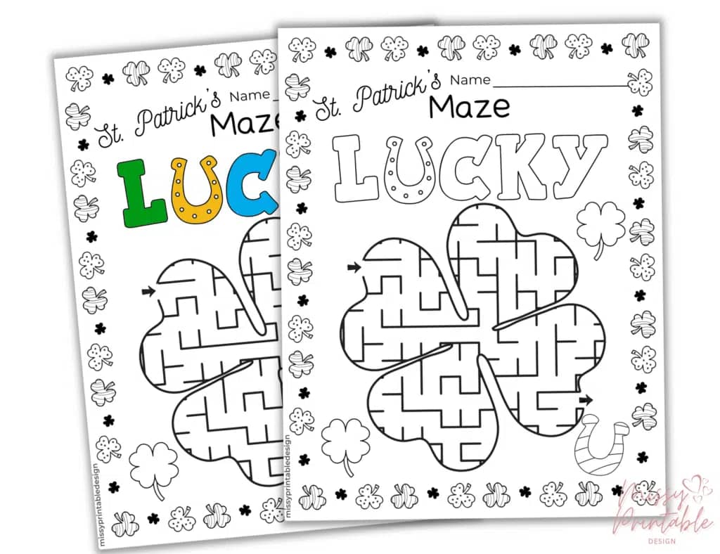 St Patrick's Day Maze Printables