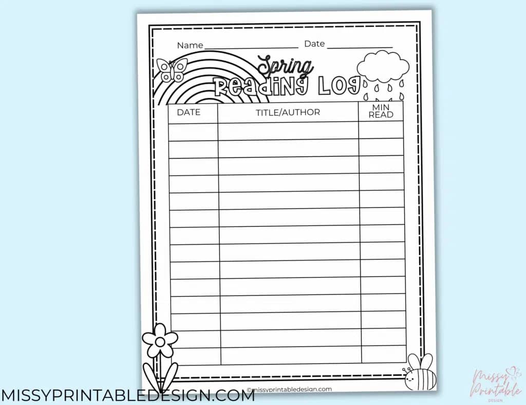 Free Spring Reading Logs