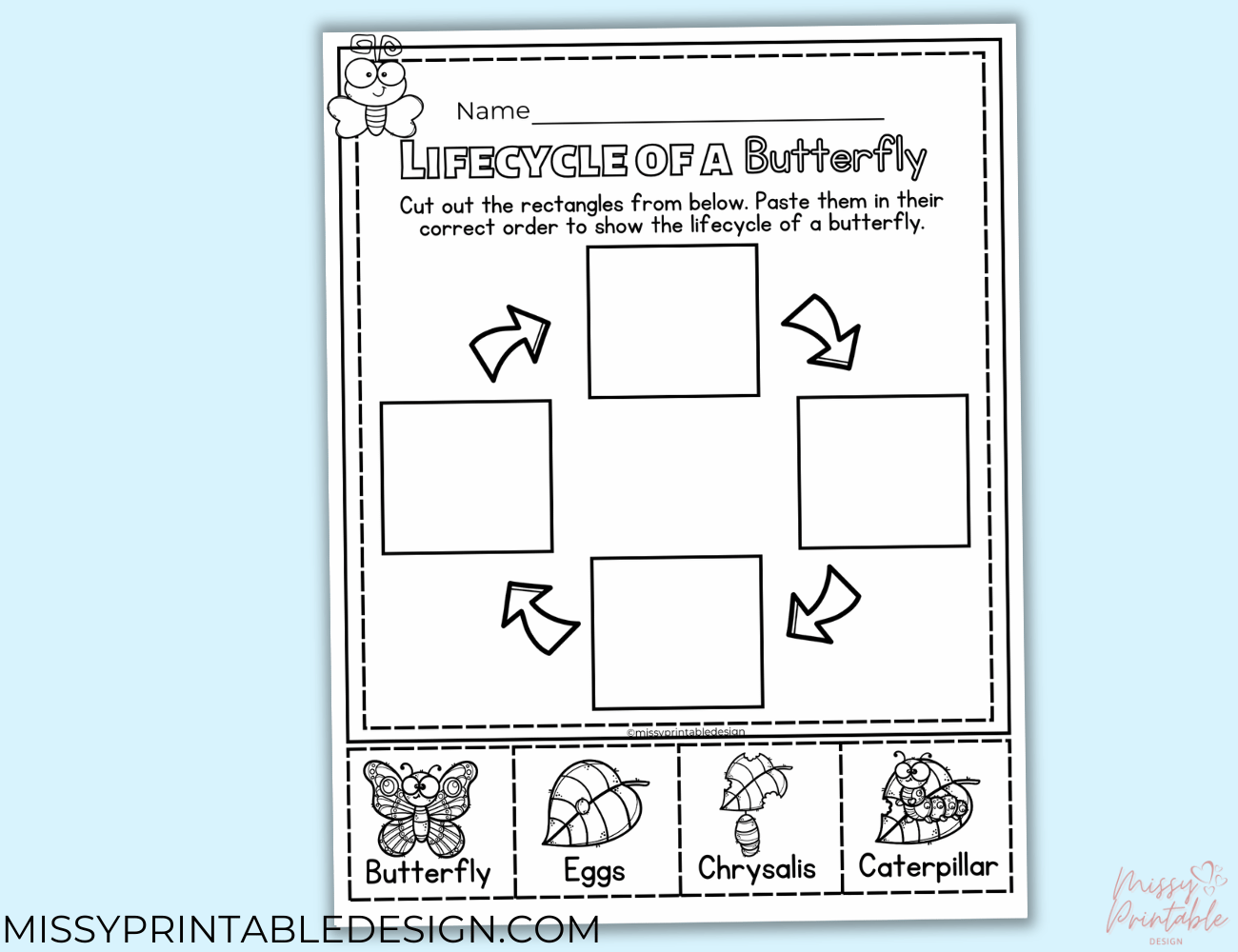 Lifecycle of a Butterfly Worksheet