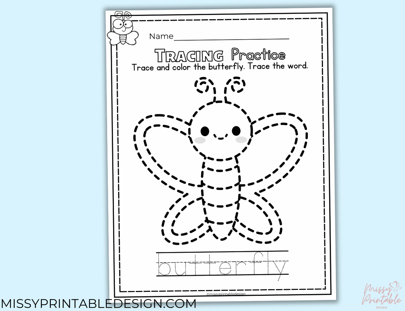 Butterfly Tracing Practice