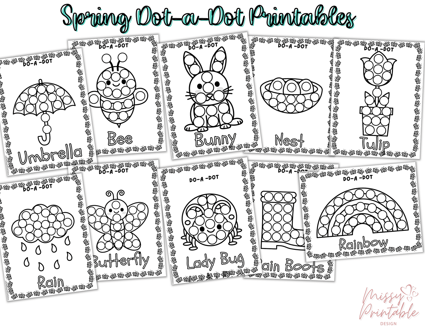 Free Spring Dot Marker Printables - MissyPrintableDesign