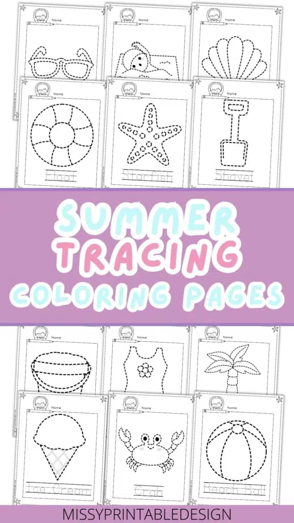 summer tracing worksheets