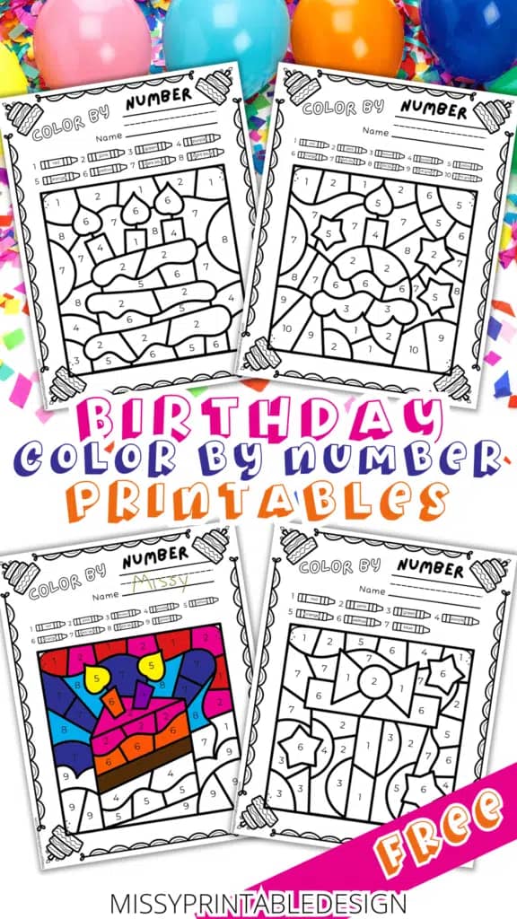 Birthday Color by Number