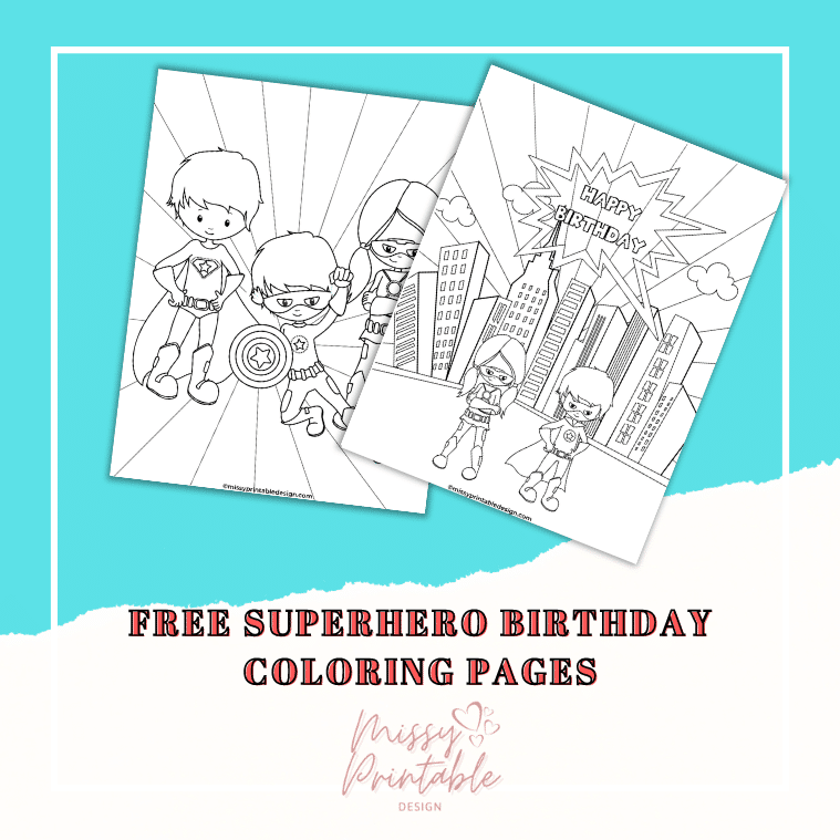 Free Superhero Birthday Coloring Pages