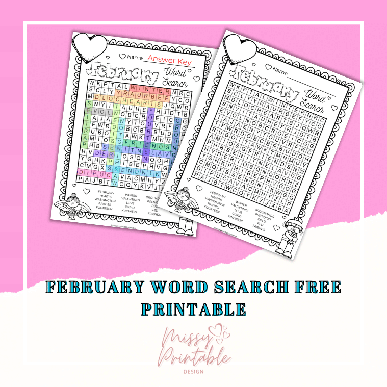 free february word search