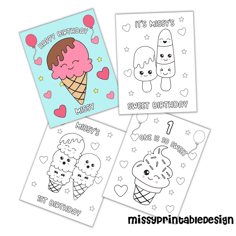 ice cream coloring pages