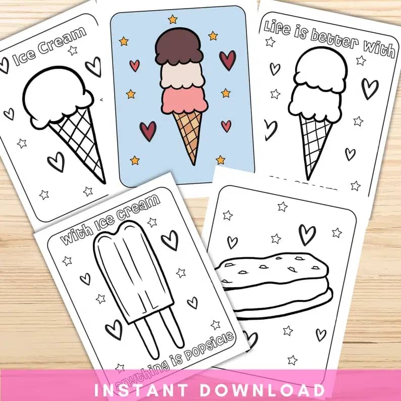 Printable Ice Cream Coloring Pages