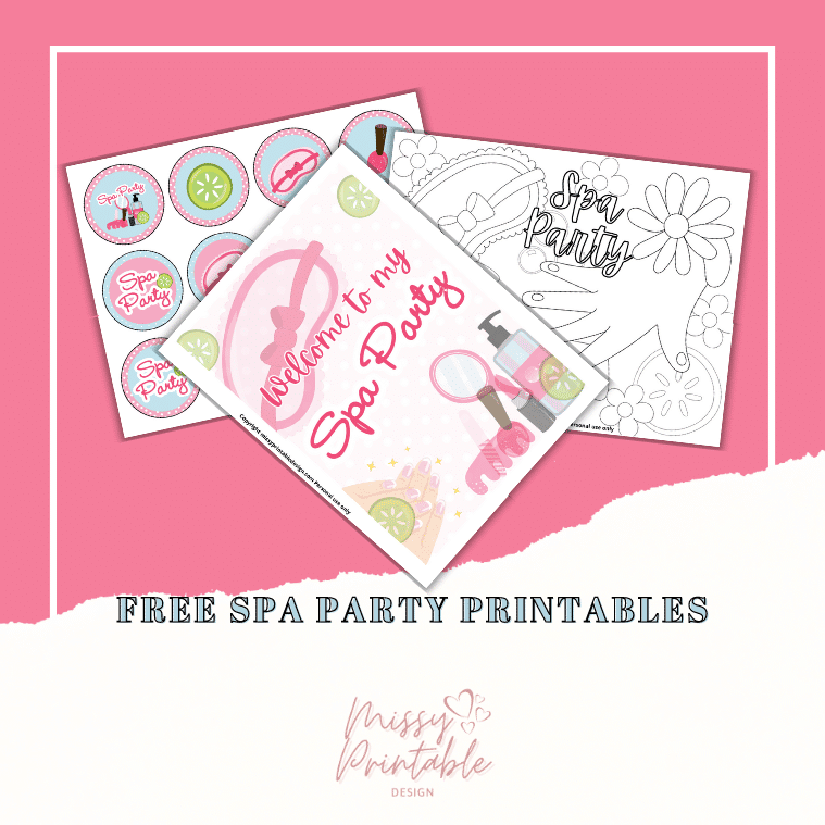 Free Spa Party Printables - MissyPrintableDesign